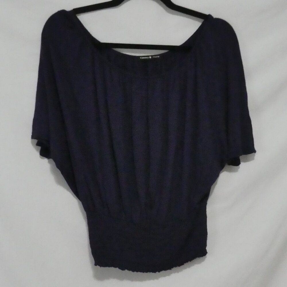 TAMMY MARS | medium | Elegant Draped Purple Top | Made In The USA